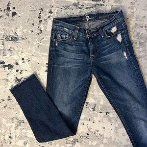 7 for All Mankind Dark Wash Skinny Jeans